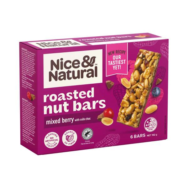 Nut Bars Mixed Berry Multipack Snacks 6 Pack