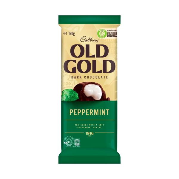 Old Gold Peppermint Dark Chocolate Block