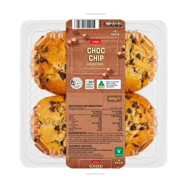 Choc Chip Muffins 4 Pack