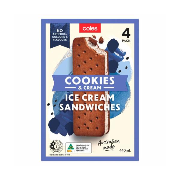 Cookies & Cream Ice Cream Sandwich 4 Pack