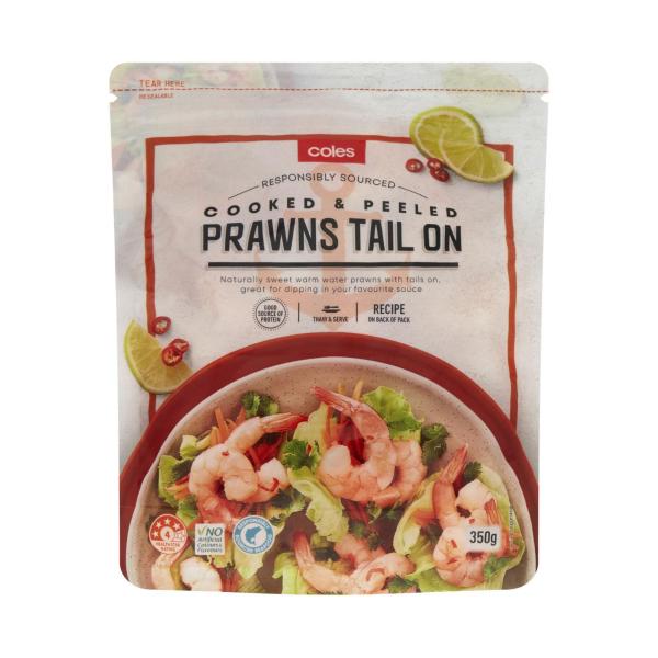 Prawns Cooked Peeled Tail On