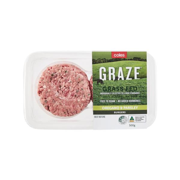 Graze Grass Fed Oregano And Parsley Gluten Free Burgers