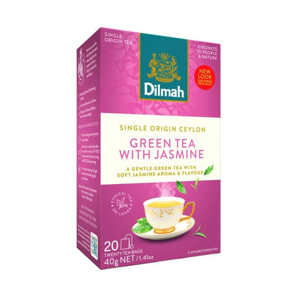 Pure Ceylon Jasmine Flavour Green Tea Bags 20 Pack