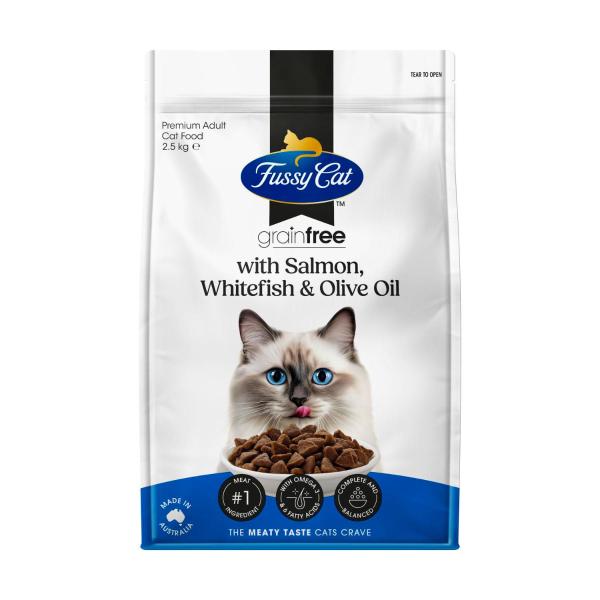 Grain Free Adult Dry Cat Food With Salmon Whitefish & Olive Oil