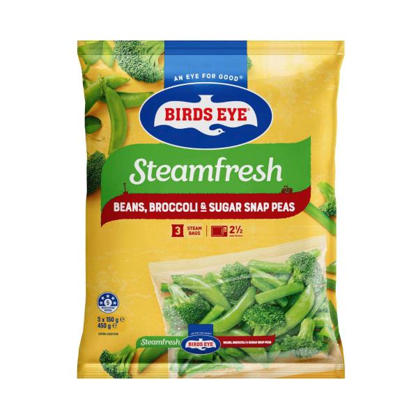 Steam Fresh Beans Broccoli & Sugar Snap Peas Frozen Mixed Vegetables