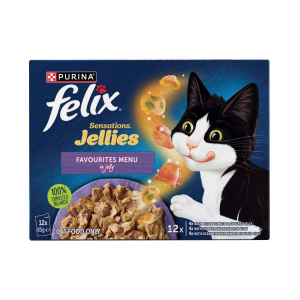 Sensations Jellies Favourites Menu Cat Food 12x85g