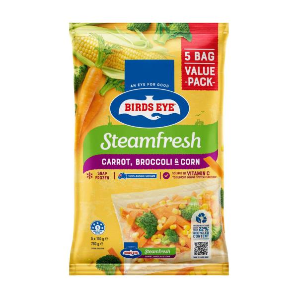 Steam Fresh Carrot Broccoli & Corn Frozen Mixed Veg Value Pack