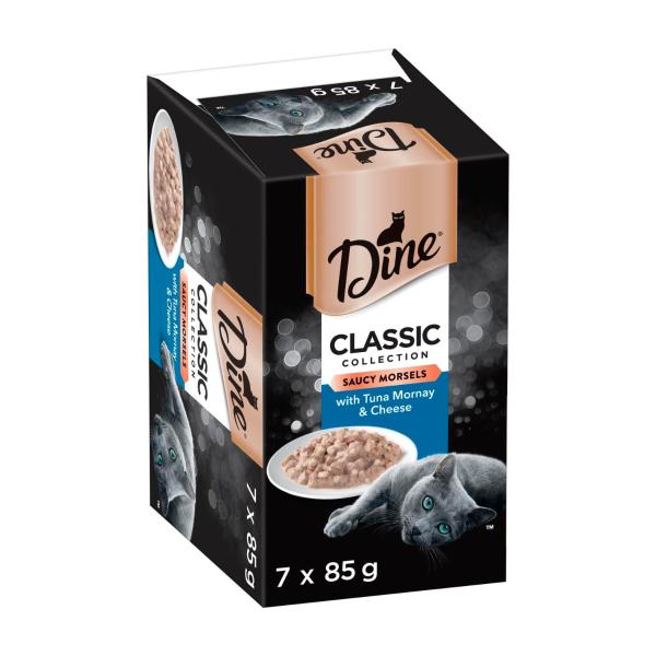 Classic Collection Adult Wet Cat Food Saucy Morsels With Tuna & Cheese 7x85g Trays