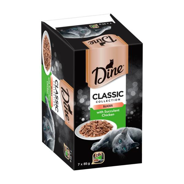 Classic Collection Adult Wet Cat Food Slices With Succulent Chicken 7x85g Trays