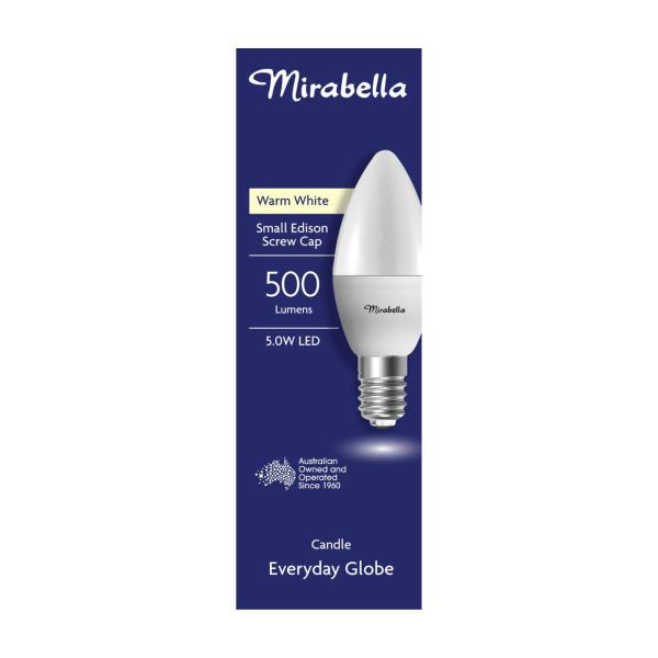 Globe LED Candle 5.5w Small Edison Screw Pearl
