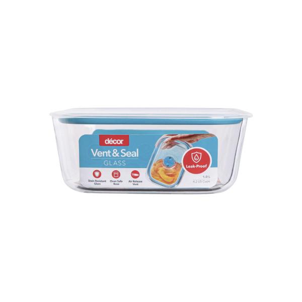 Vent & Seal Glass Leak Proof Container