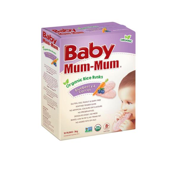 Mum-mum Rice Rusk Organic Blueberry & Carrot +8 Months
