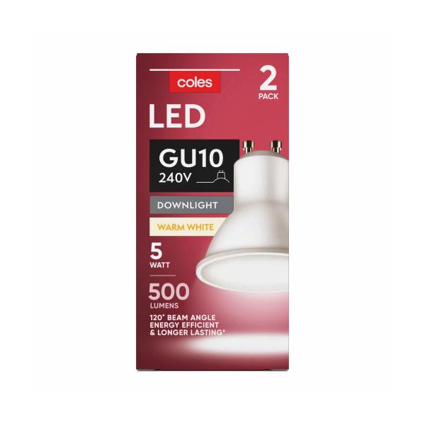 Light Globes Led Gu10 500lum 2700k 5w