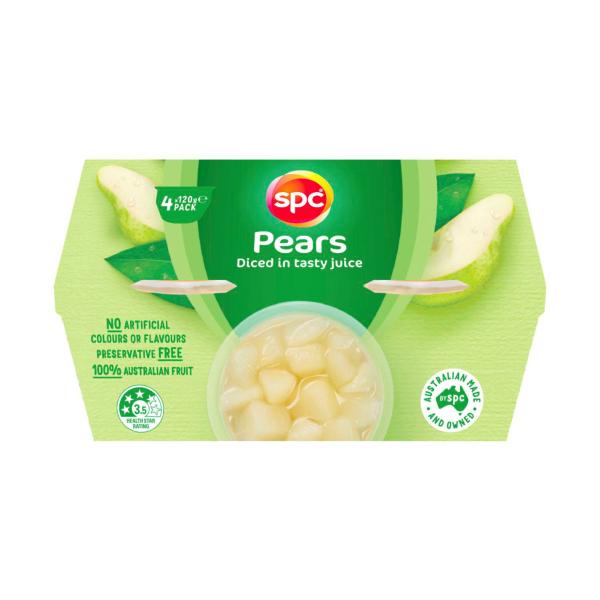 Diced Fruit Pears In Juice 4x120g