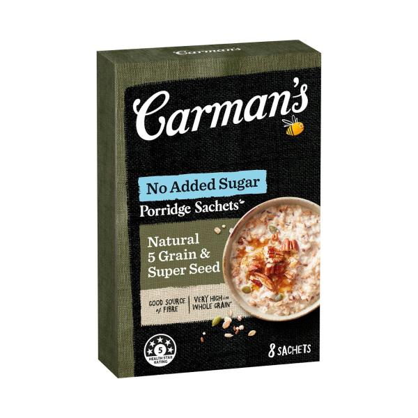 Porridge Sachets Natural 5 Grain & Super Seed 8 Pack