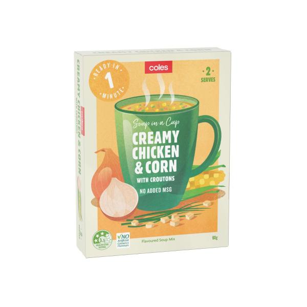 Chicken Corn With Croutons Soup Serves 2