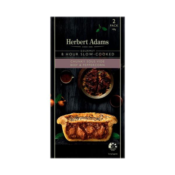 Frozen Gourmet Chunky Sous Vide Beef & Peppercorn Pies 2 Pack
