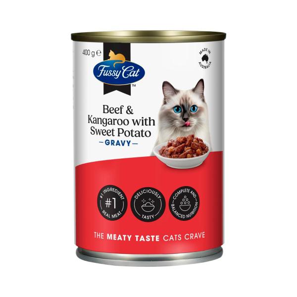 Grain Free Adult Wet Cat Food Beef & Kangaroo With Sweet Potato