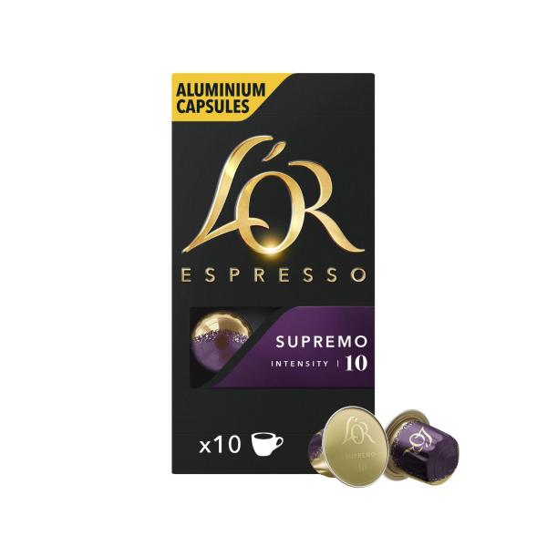 Espresso Supremo Intensity 10 Coffee Capsules Nespresso* Compatible 52g