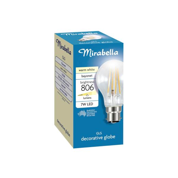 Globe Led  Bayonet 7 Watt 806 Lumens Warm White