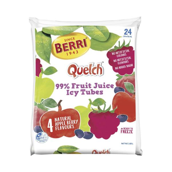 Quelch Apple Berry Fruit Juice Icy Tubes 24 Pack
