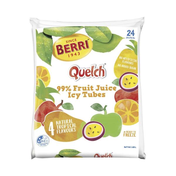 Quelch Tropical Fruit Juice Icy Tubes 24 pack