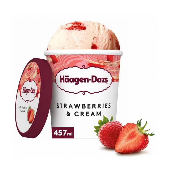 Strawberries And Cream Ice Cream Tub