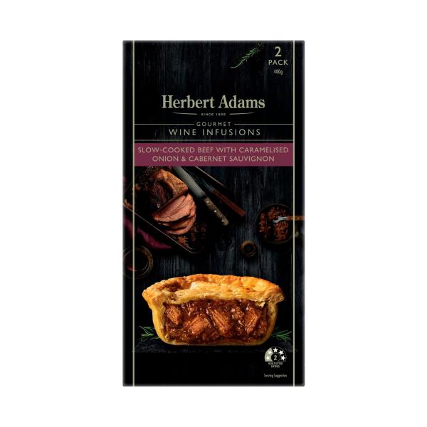 Slow Cooked Beef Pie Caramelised Onion With Cabernet Sauvignon