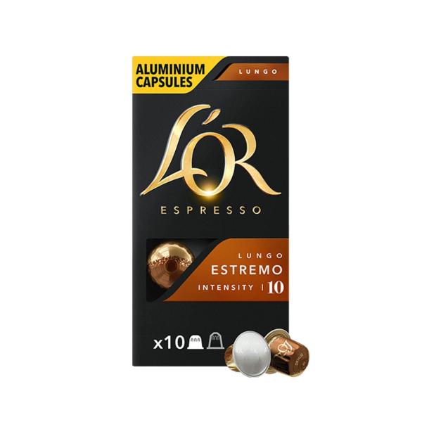 Espresso Lungo Estremo Intensity 10 Coffee Capsules Nespresso* Compatible 52g