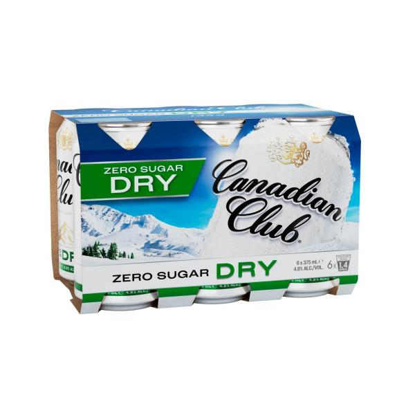 Canadian Club & Zero Sugar Dry Can 375ml