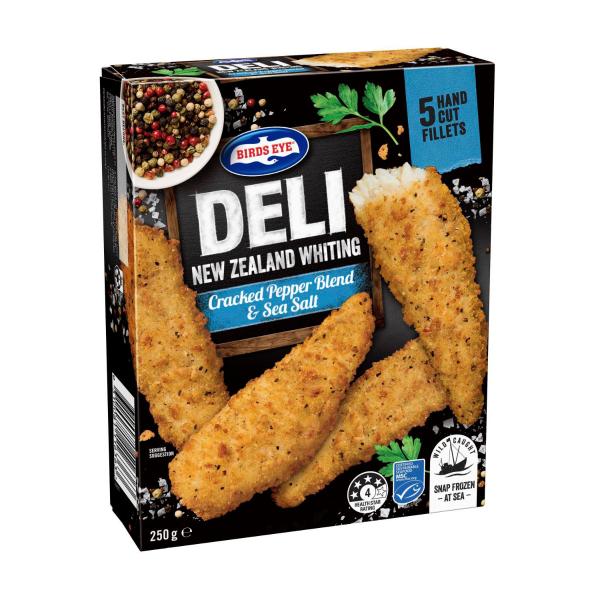 Frozen Deli New Zealand Whiting Cracked Pepper Blend & Sea Salt Fillets 5 Pack