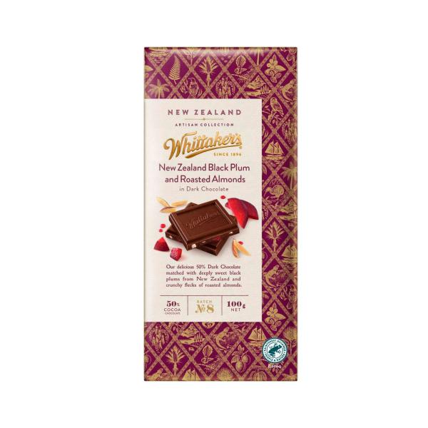 Hawke's Bay Black Doris Plum & Roasted Almonds Dark Chocolate