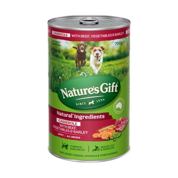 Adult Wet Dog Food All Breeds Casserole Gravy Beef- Vegetables & Barley