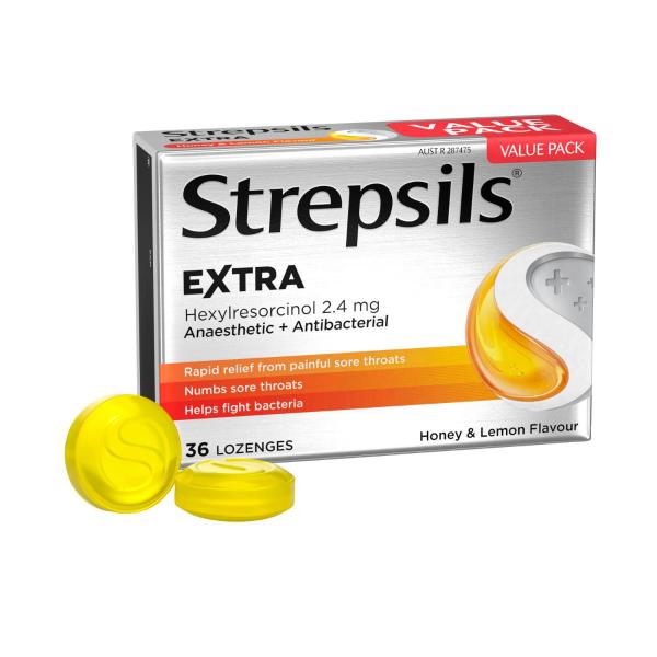 Extra Honey And Lemon Fast Numbing Sore Throat Pain Relief With Anaesthetic 36 Lozenges