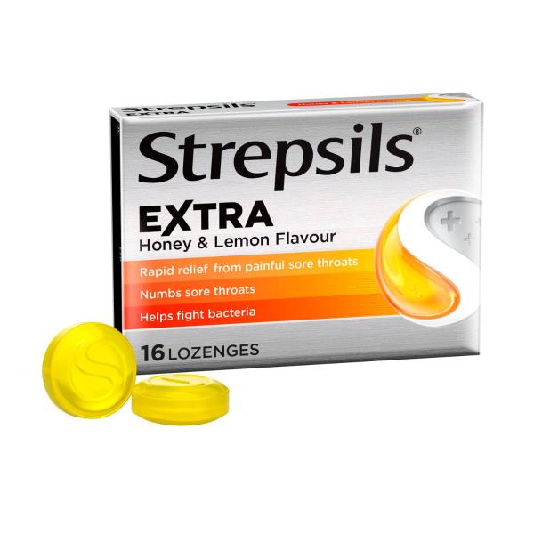 Extra Honey And Lemon Fast Numbing Sore Throat Pain Relief With Anaesthetic 16 Lozenges