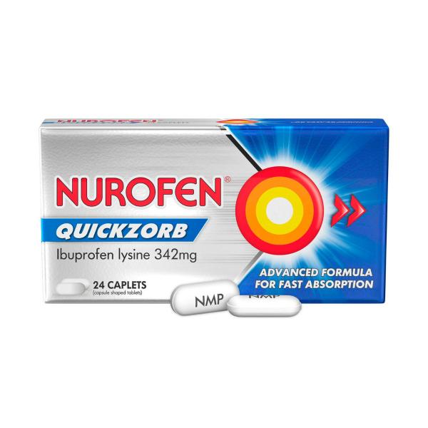 Quickzorb Ibuprofen Lysine 342mg Caplets