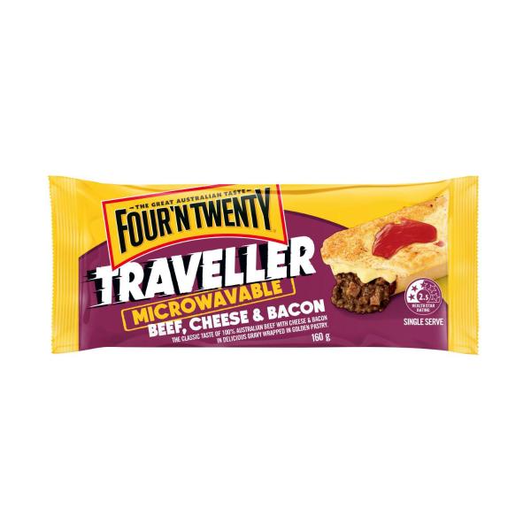 Traveller Microwavable Beef Cheese & Bacon Pie
