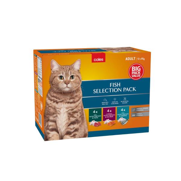 Cat Food Pouch Fish Variety 12x85g