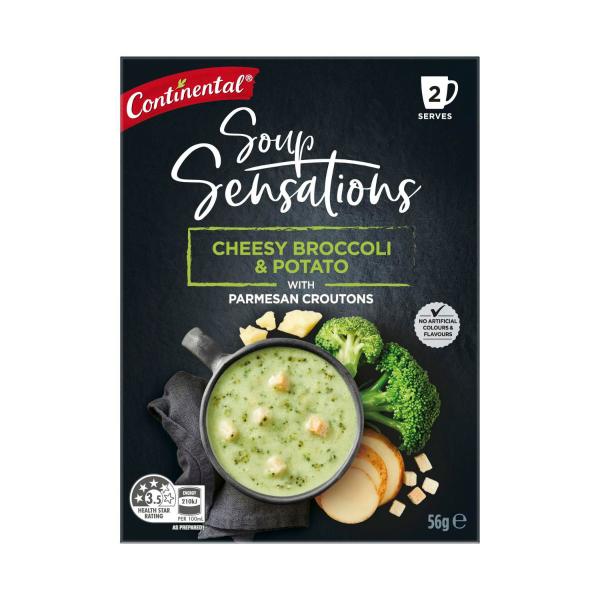 Sensation Cheesy Broccoli & Potato Soup Serves 2