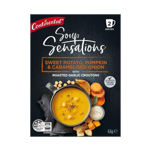 Sensation Sweet Potato Pumpkin & Caramelised Onion Soup Serves 2