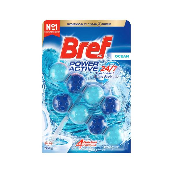 Power Active Toilet Cleaner Rim Block Ocean 2x50g