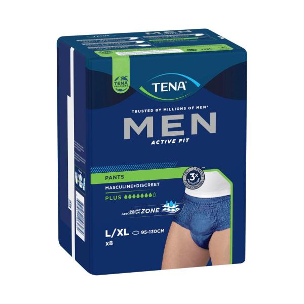Men Active Fit Plus Navy Incontinence Pants L/xl