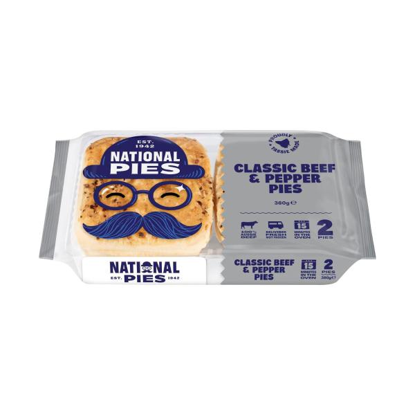 Classic Beef & Pepper Pies 2 Pack
