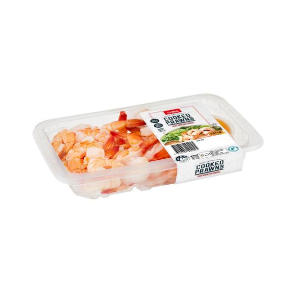 Cooked Prawns With Cocktail Sauce