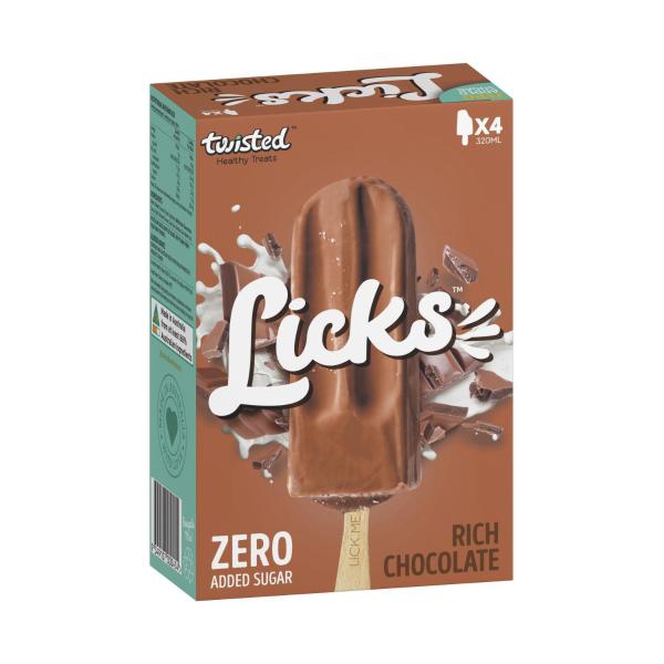 Rich Choc Sticks Licks Zero 4 Pack