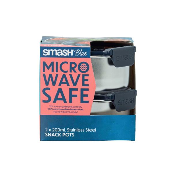 Blue Stainless Steel Snack Pots 200ml