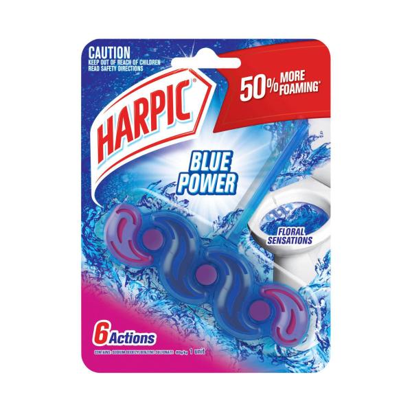 Blue Power Rim Block Floral Sensations Toilet Cleaner