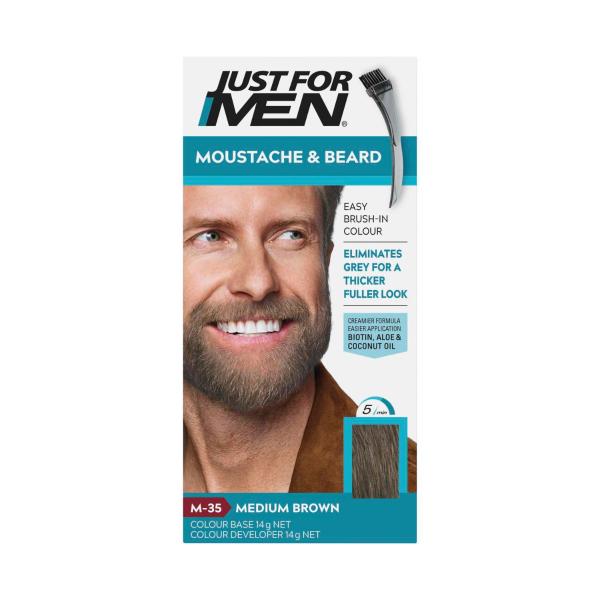 Moustache & Beard Brush In Colour Gel Medium Brown