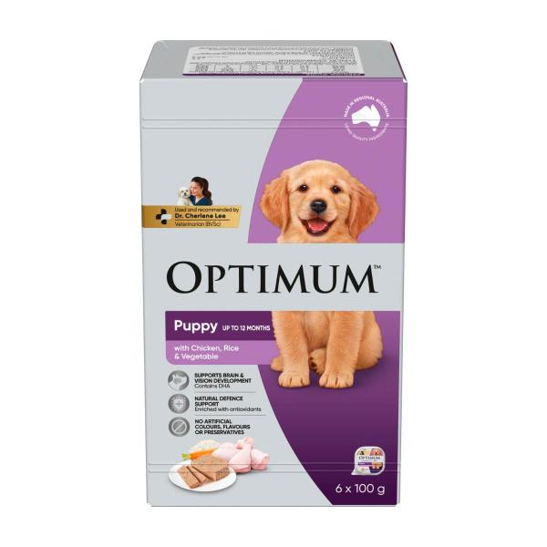 Puppy Wet Dog Food With Chicken Rice & Vegetables 6x100g Trays