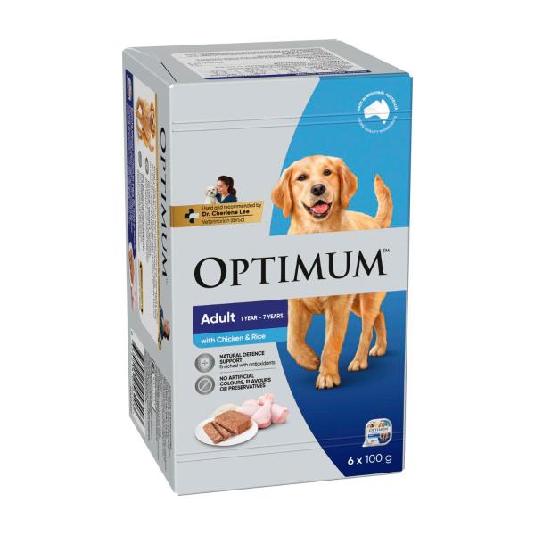 Adult Wet Dog Food With Chicken & Rice 6x100g Trays